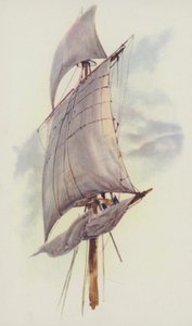 Maintop Sail és Top-Gallant Sail of the Valhalla alkotó: William Lionel Wyllie